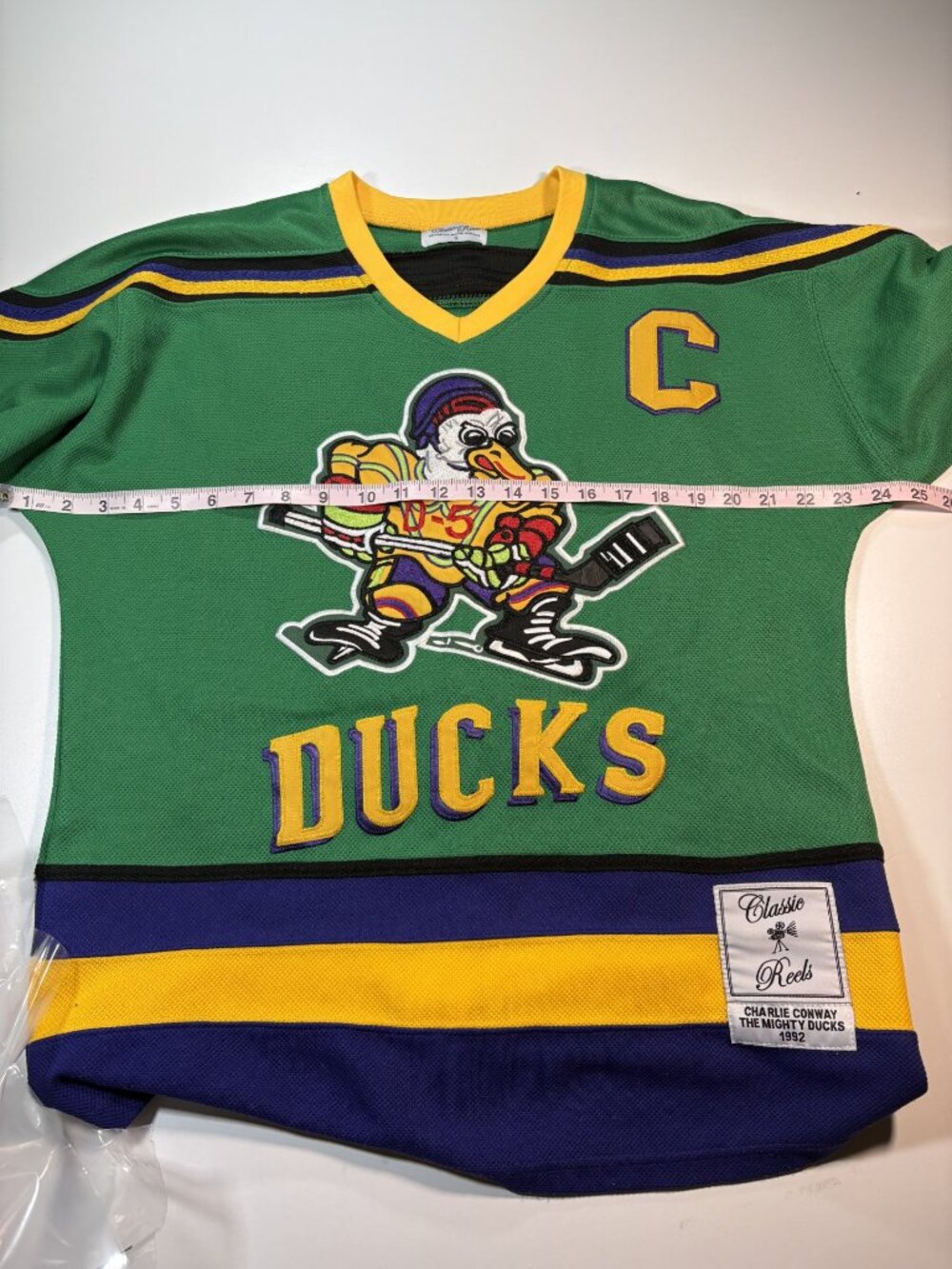 Classic Reels Mighty Ducks 1992 Charlie Conway #96 Movie Jersey Mens S - Picture 8 of 9